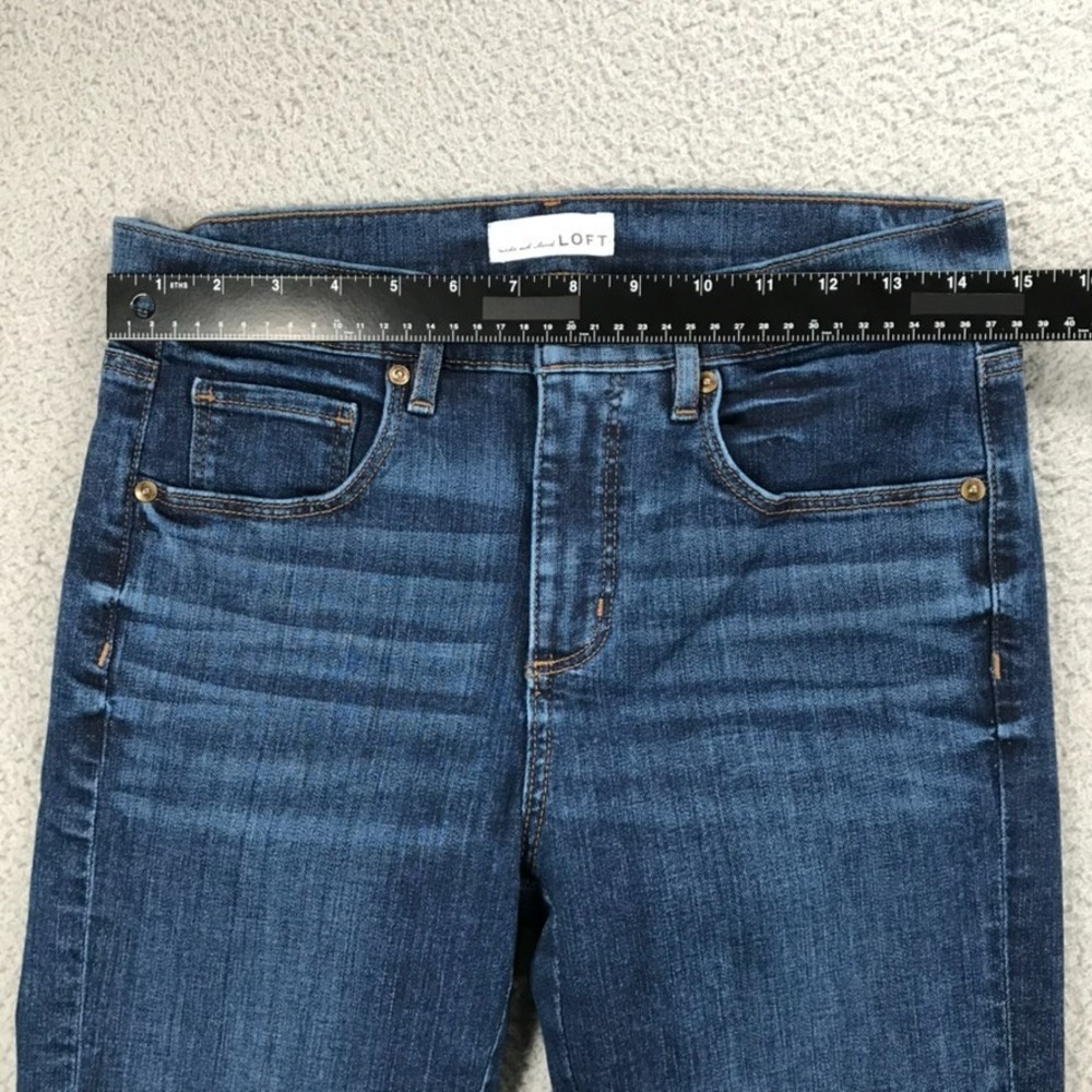 LOFT Size 28/6 Skinny Crop Lace Hem Detail High‎ Rise Jeans - Picture 10 of 15